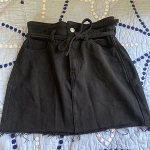 Pacsun black denim skirt with tie waist, 23 waist